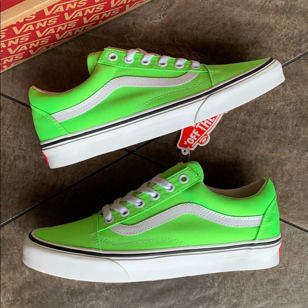 VANS OLD SKOOL NEON GREEN GECKO/TRUE WHITE WMNS - Picture 3 of 16